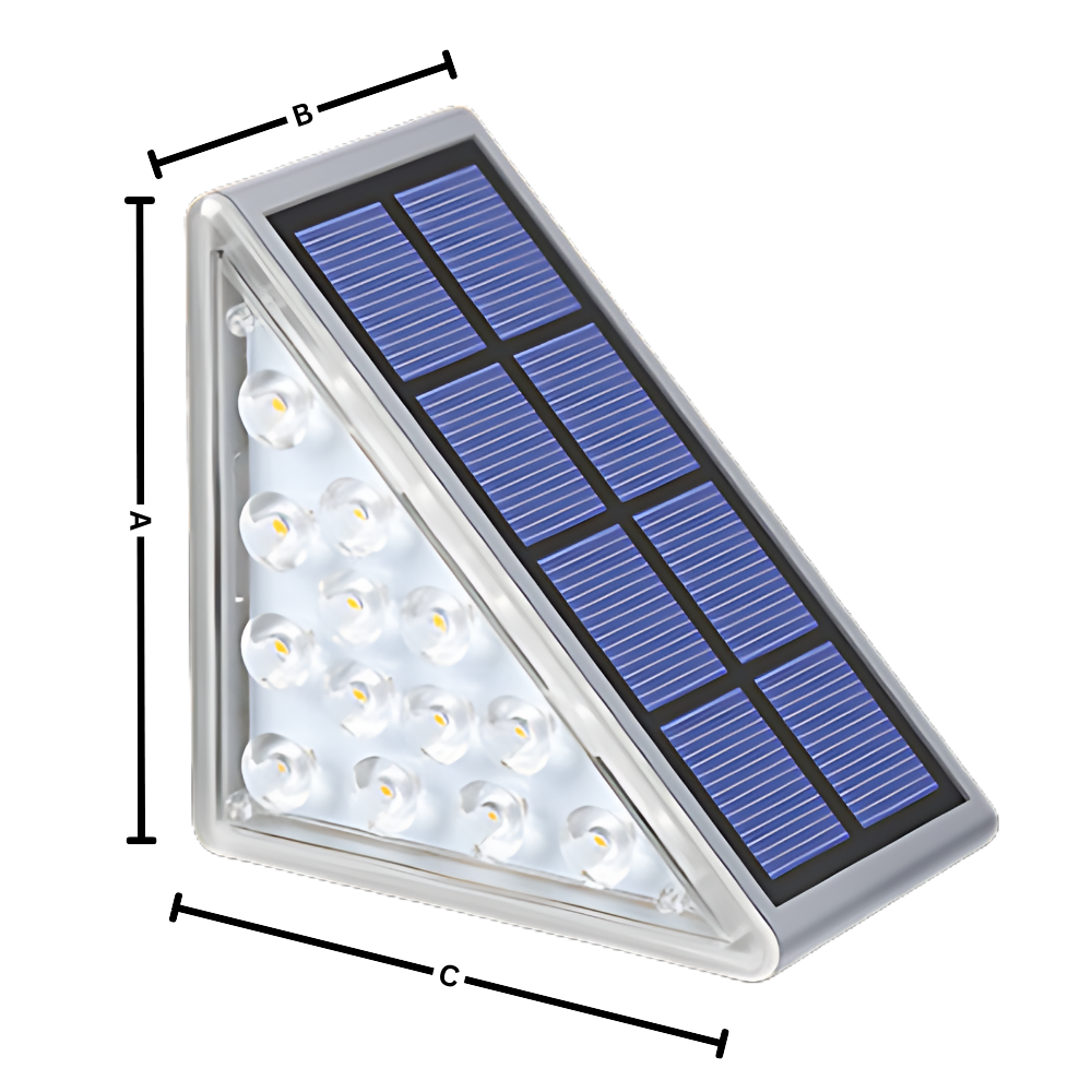 Luzes solares à prova d'água para degraus, iluminação de escadas ao ar livre, marca Yszodd, destacando o design compacto.