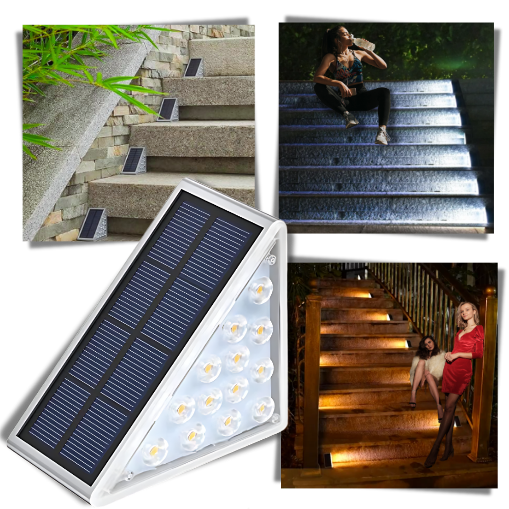 Luzes solares à prova d'água para degraus, iluminação de escadas ao ar livre, marca Yszodd, com luzes para escadas externas.