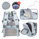 Mochila de viagem impermeável Okeba com carregador USB integrado, respirável e resistente à água, ideal para viagens e uso diário.