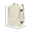Mochila de viagem à prova d'água da Okeba com porta USB, espaço para carregamento e compartimentos resistentes para viagens.