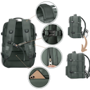 Mochila de viagem à prova d'água da Okeba com porta USB para carregamento, resistente e ideal para viagens e uso diário.
