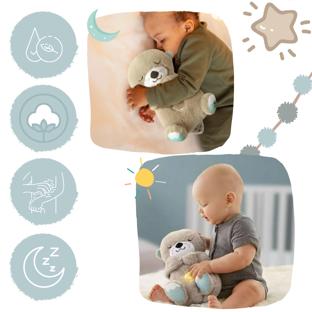 Peluche de loutre apaisante da marca Watonic, ideal para conforto e relaxamento, com detalhes suaves e acolhedores.