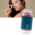 Gummies à la framboise enrichies en biotine de la marque Weem, compléments de fitness et nutrition pour la beauté et la santé.