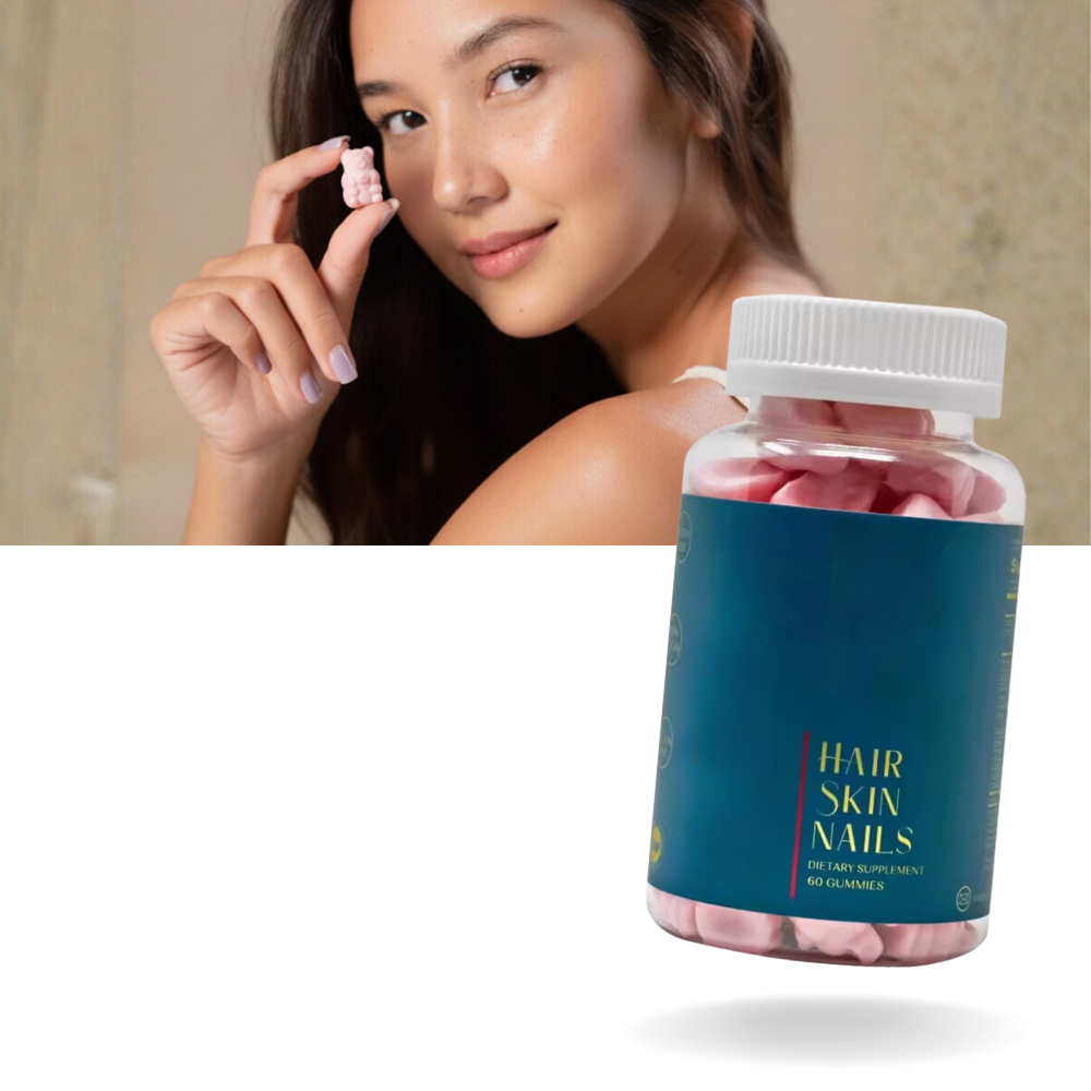 Gummies à la framboise enrichies en biotine de la marque Weem, compléments de fitness et nutrition pour la beauté et la santé.