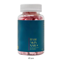 Gummies à la framboise enrichies en biotine de la marque Weem, compléments de fitness et nutrition, image de bonbons rouges.