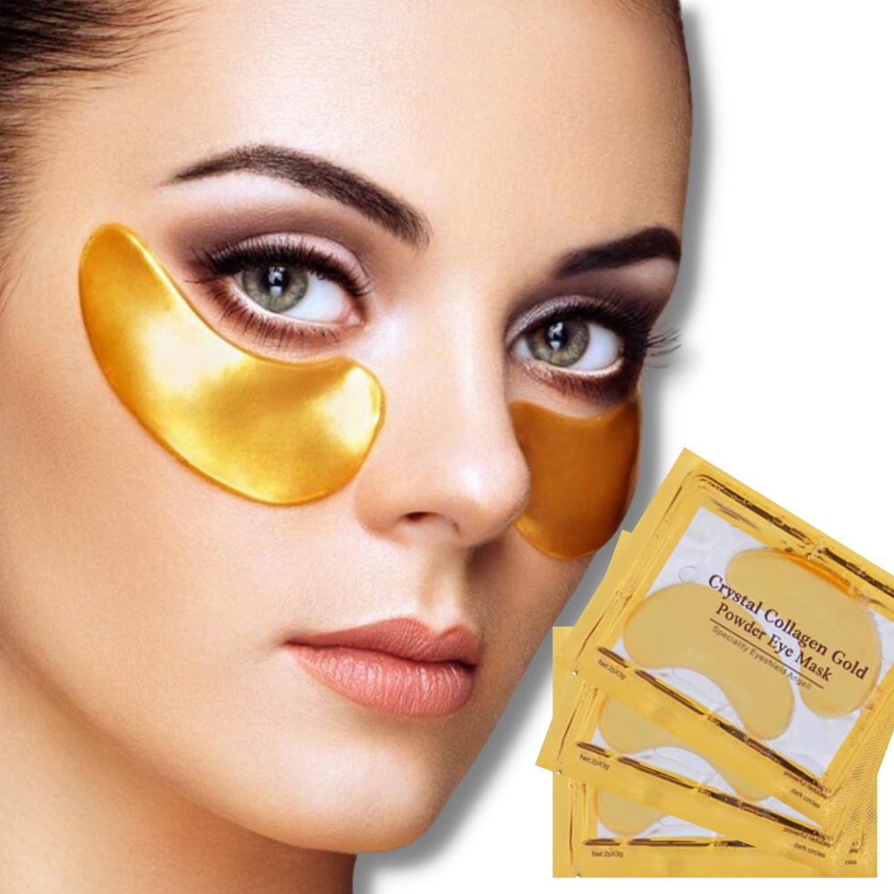 Masque de soin pour les yeux Well-Link avec solution de collagène à base d'or 24 carats, 20 paires de patchs pour revitalisation.