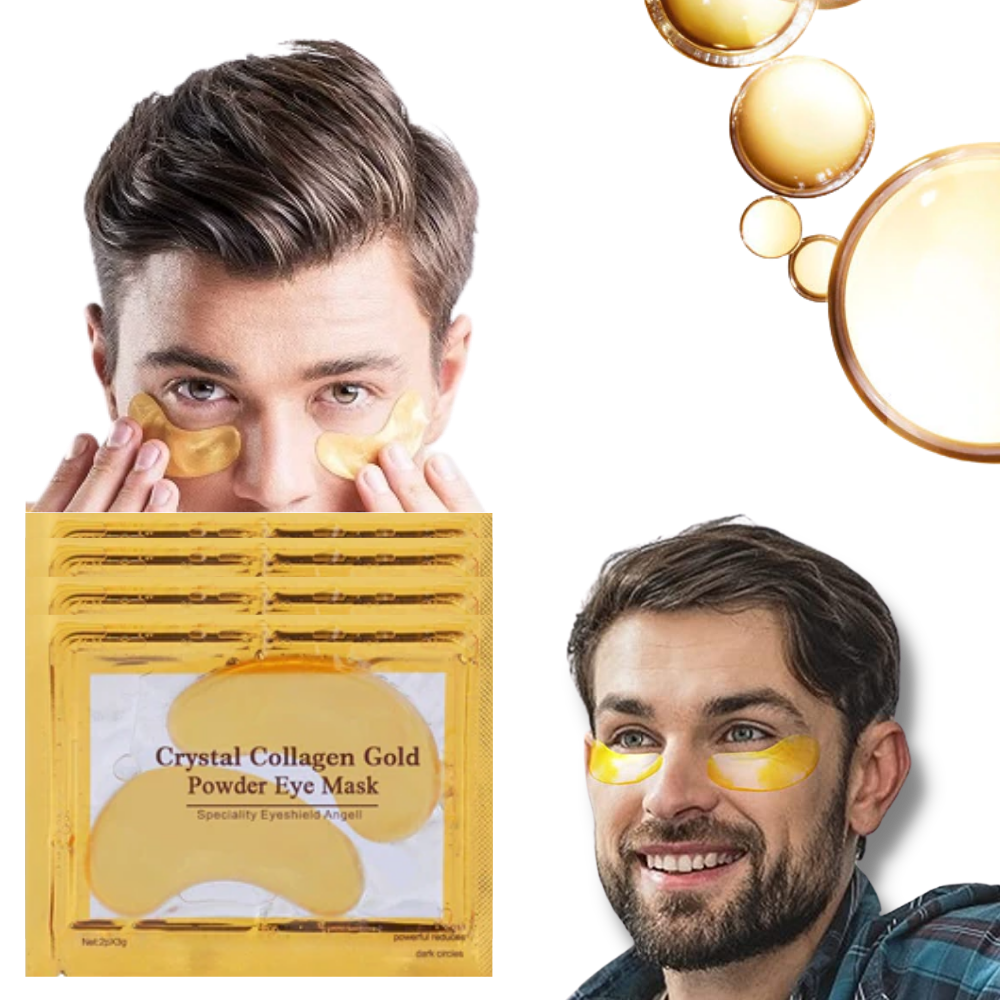 Máscaras de cuidado para os olhos com solução de colágeno e ouro 24k, pacote com 20 pares de patches da marca Well-Link.