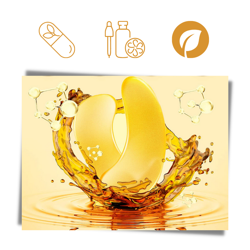 Máscara de cuidado para os olhos da Well-Link com colágeno e ouro 24k, 20 pares de patches para hidratação e revitalização.