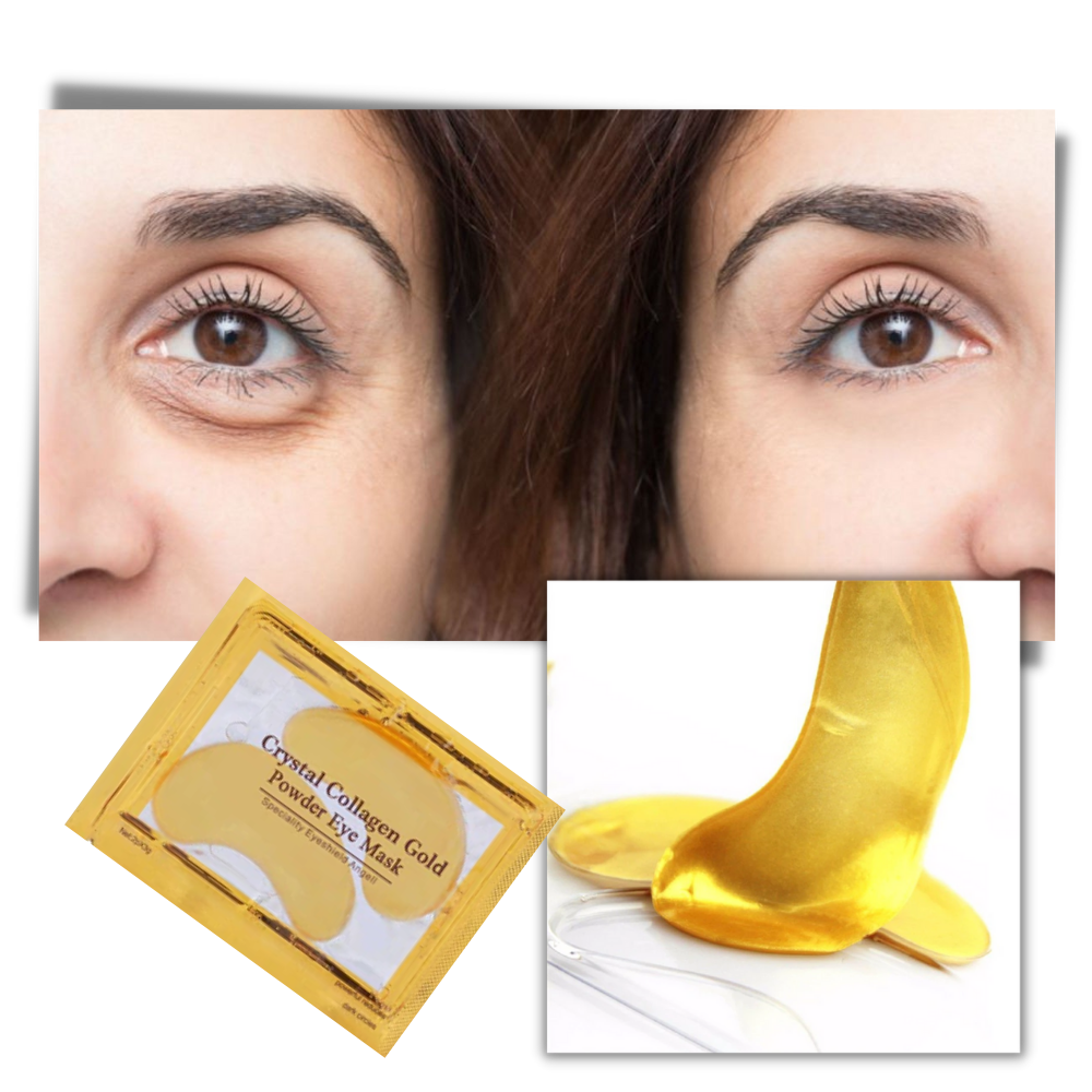 Masque de soin pour les yeux Well-Link avec solution de collagène et or 24 carats, 20 paires de patchs pour rejuvenescimento.