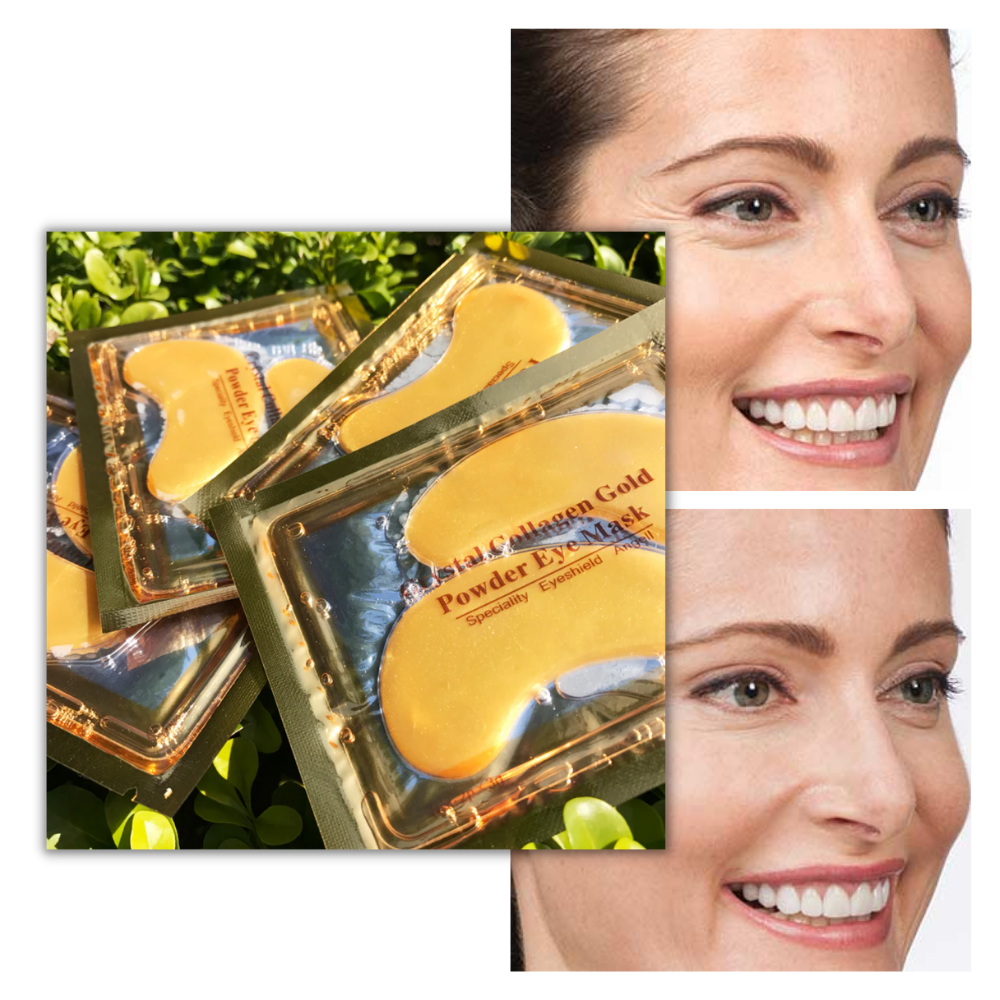 Masque de soin pour les yeux Well-Link, patches de collagène à l'or 24 carats, 20 paires pour revitaliser la peau.