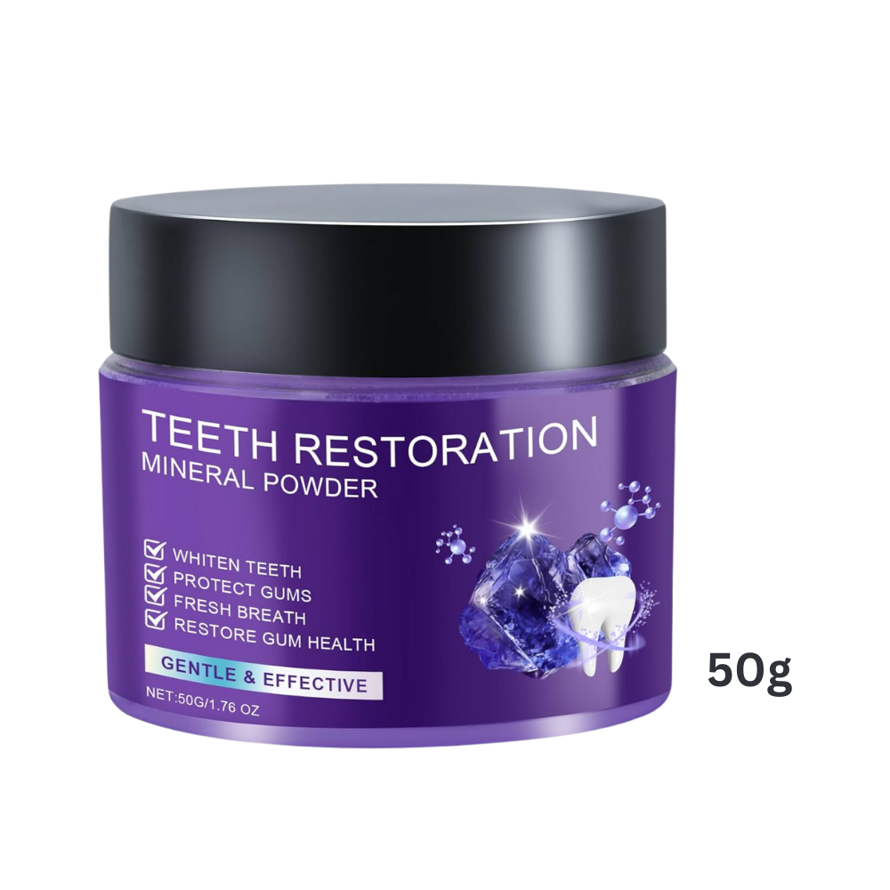 Pó de branqueamento dental Weloille para cuidados bucais, com efeito de frescura e brilho nos dentes.