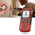Scanner de mural amarelo Welquic, ferramenta de medida e detector para paredes, usado para marcar e localizar estruturas.