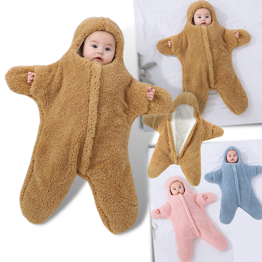 Sac de couchage pour bébé étoile de mer de Wicvik Kids, vêtement pour bébés et tout-petits, en blanc, taille 0-6 mois.