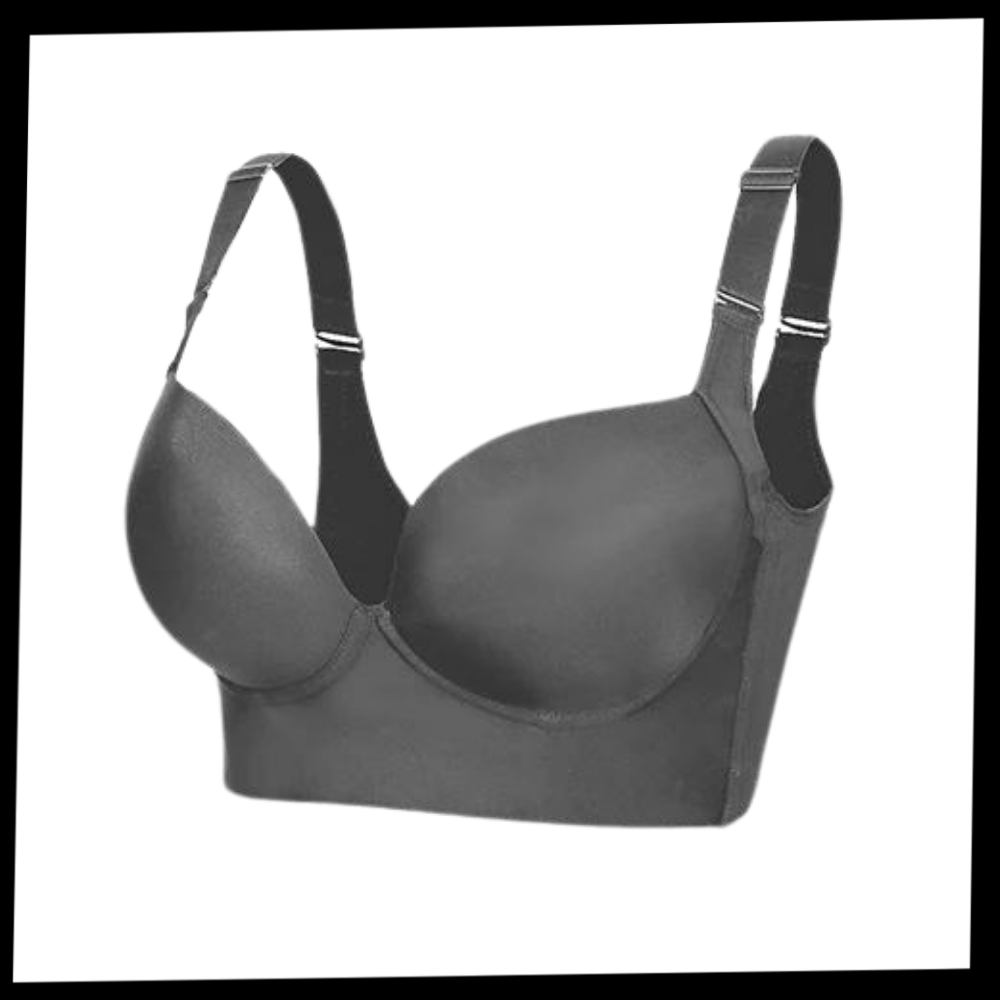 Soutien-gorge push-up Noyal com laterais amplas e alças integradas, ideal para modelar e oferecer suporte confortável.