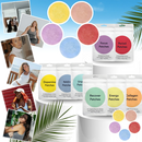 Patches de bem-estar Wiieey, ultra-absorbentes, para fitness e nutrição, mostrados em embalagem branca com detalhes azuis.