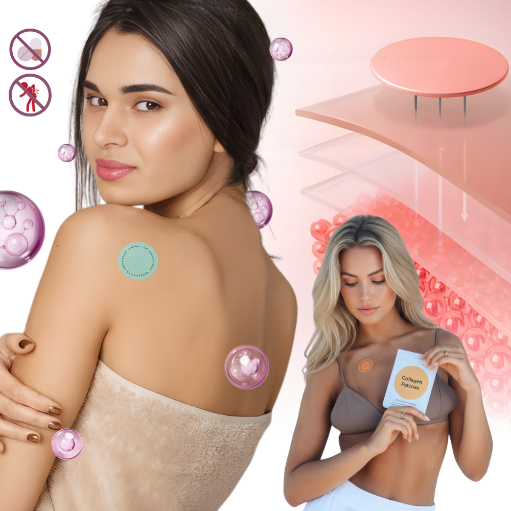 Patches de bem-estar ultra-absorbentes da Wiieey, usados para fitness e nutrição, mostrados em embalagem branca e moderna.