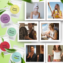 Conjunto de patches bem-estar ultra-absorventes da Wiieey para fitness e nutrição, exibidos na embalagem.