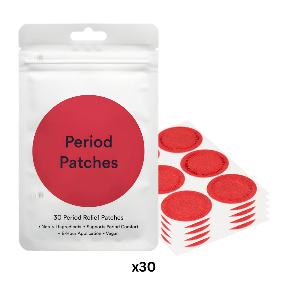 Patches de bem-estar ultra-absorvent da Wiieey para fitness e nutrição, visíveis na imagem com aplicação na pele.