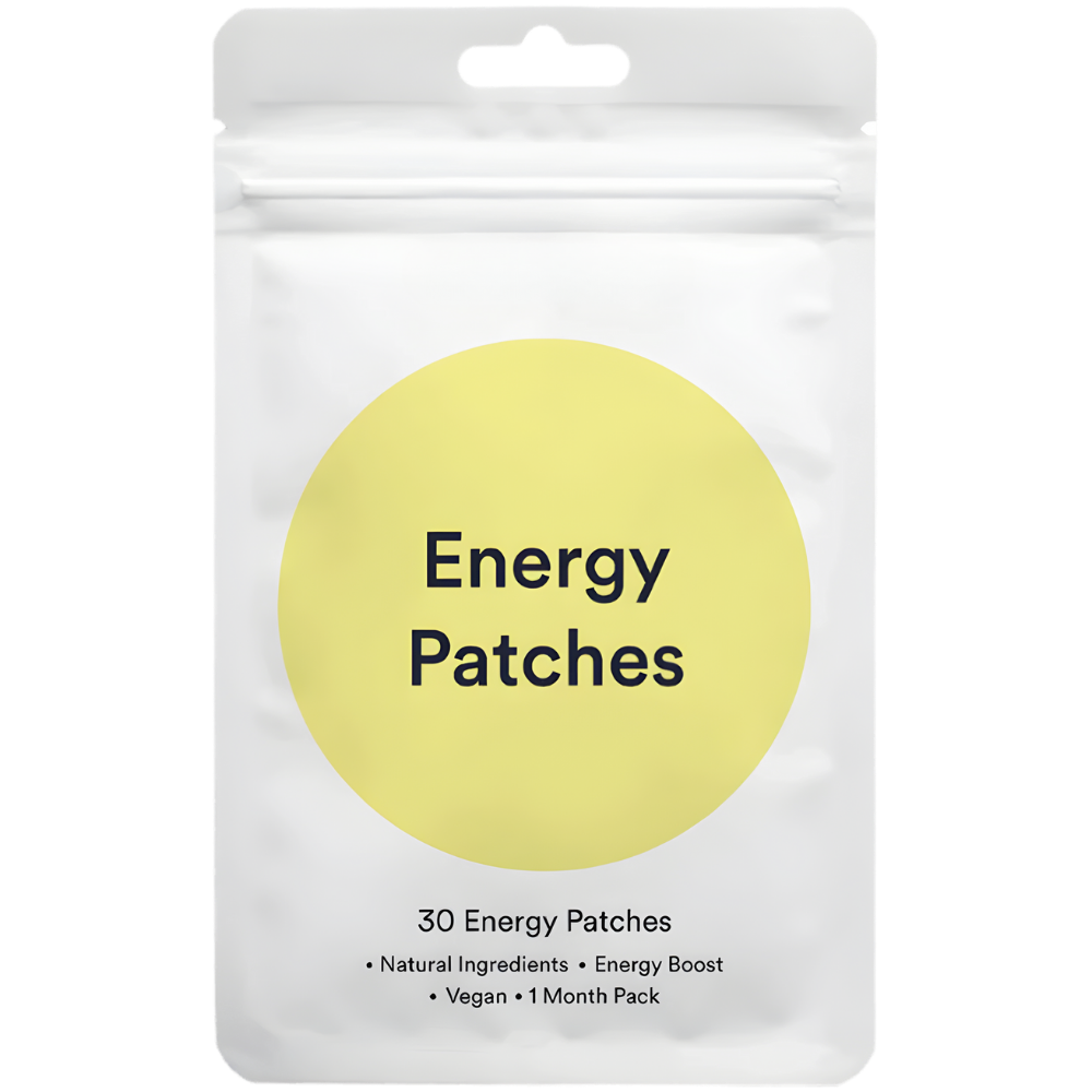 Patches de bem-estar ultra-absorbentes da Wiieey para fitness e nutrição, mostrados em embalagem branca sobre superfície neutra.