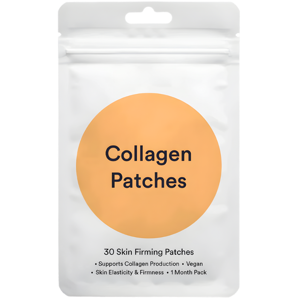 Conjunto de patches de bem-estar ultra-absorbentes da Wiieey para fitness e nutrição, mostram detalhes do produto.