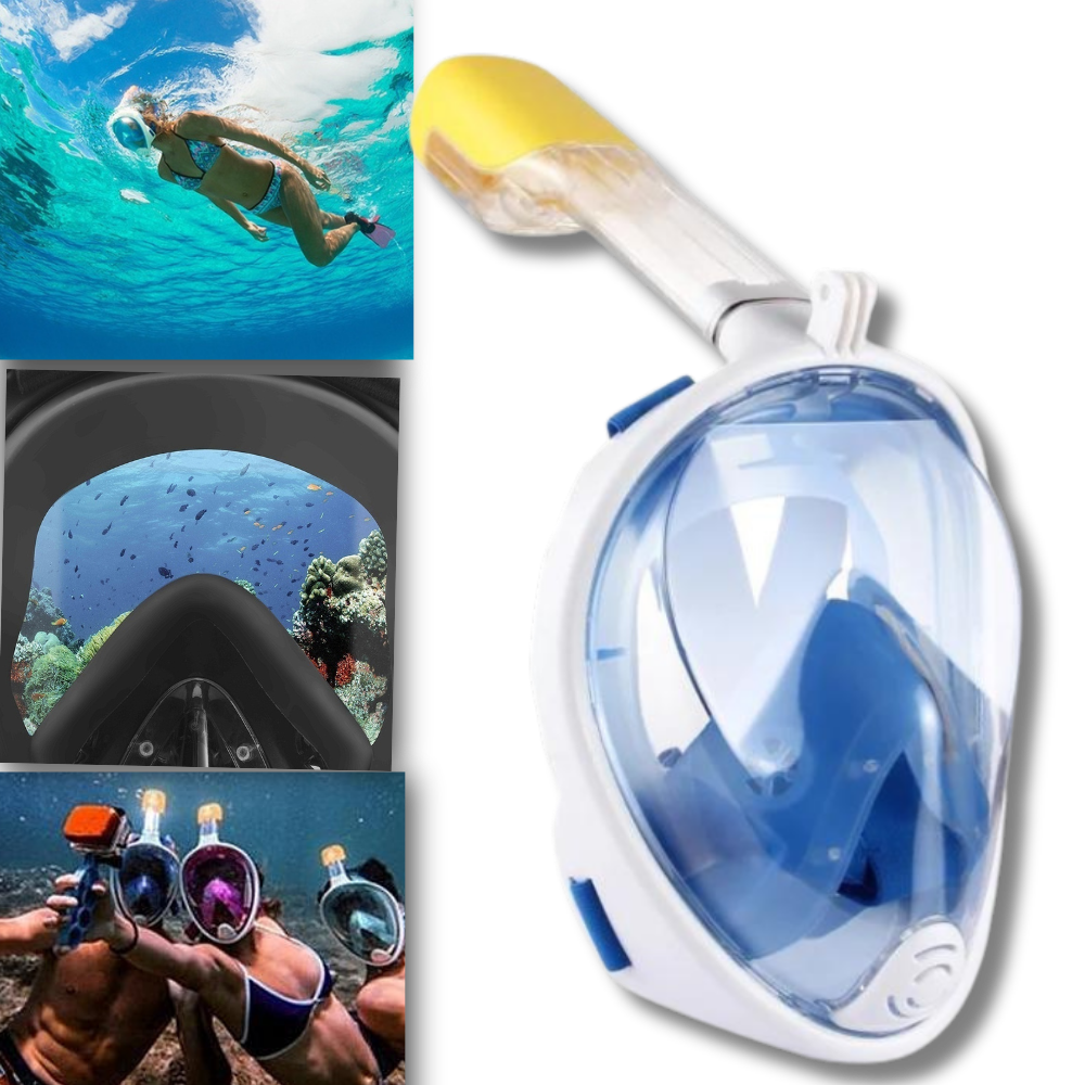 Masque de plongée avec tuba à vue panoramique 180° Wildhorn Outfitters pour enfants, noir, équipement de sports nautiques.