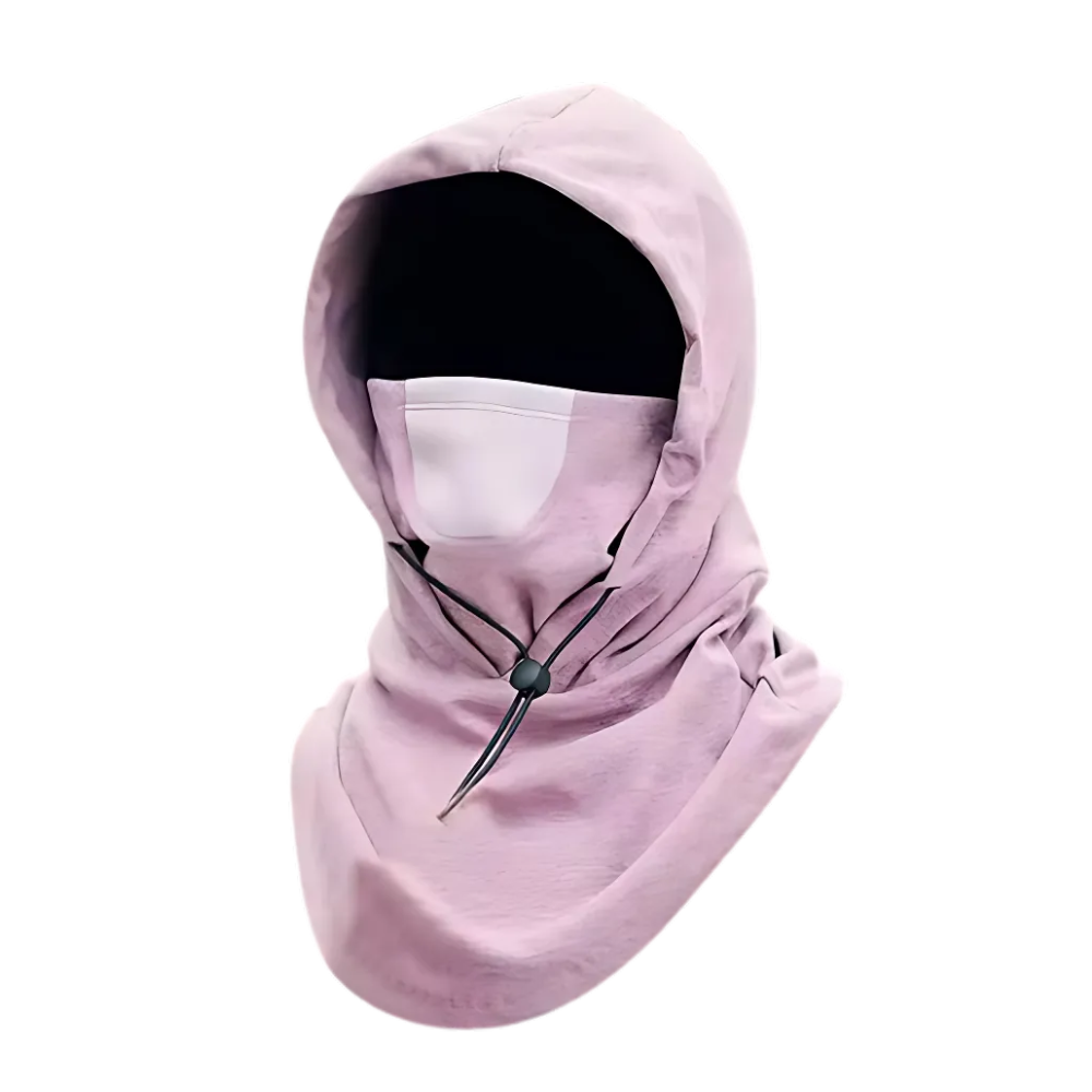 Máscara respirante e corta-vento para ciclismo da Huoge, em cor roxa, ideal para proteção e ventilação durante o esporte.