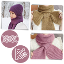 Capuz de tricô à prova de vento da Morease com echarpe integrada e proteção para os ouvidos, ideal para clima frio.