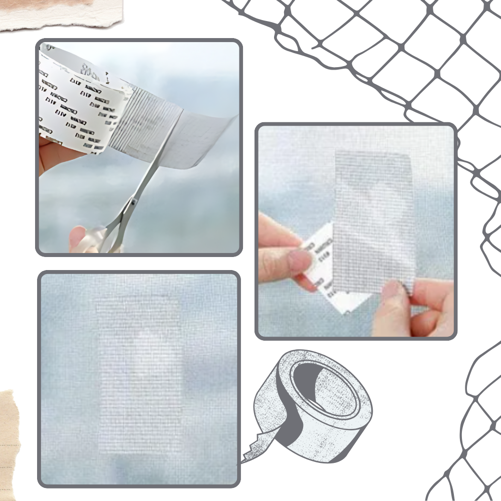 Fita de reparo para tela de mosquito Winston Brands, forte aderência, ideal para projetos de artesanato e reparos domésticos.