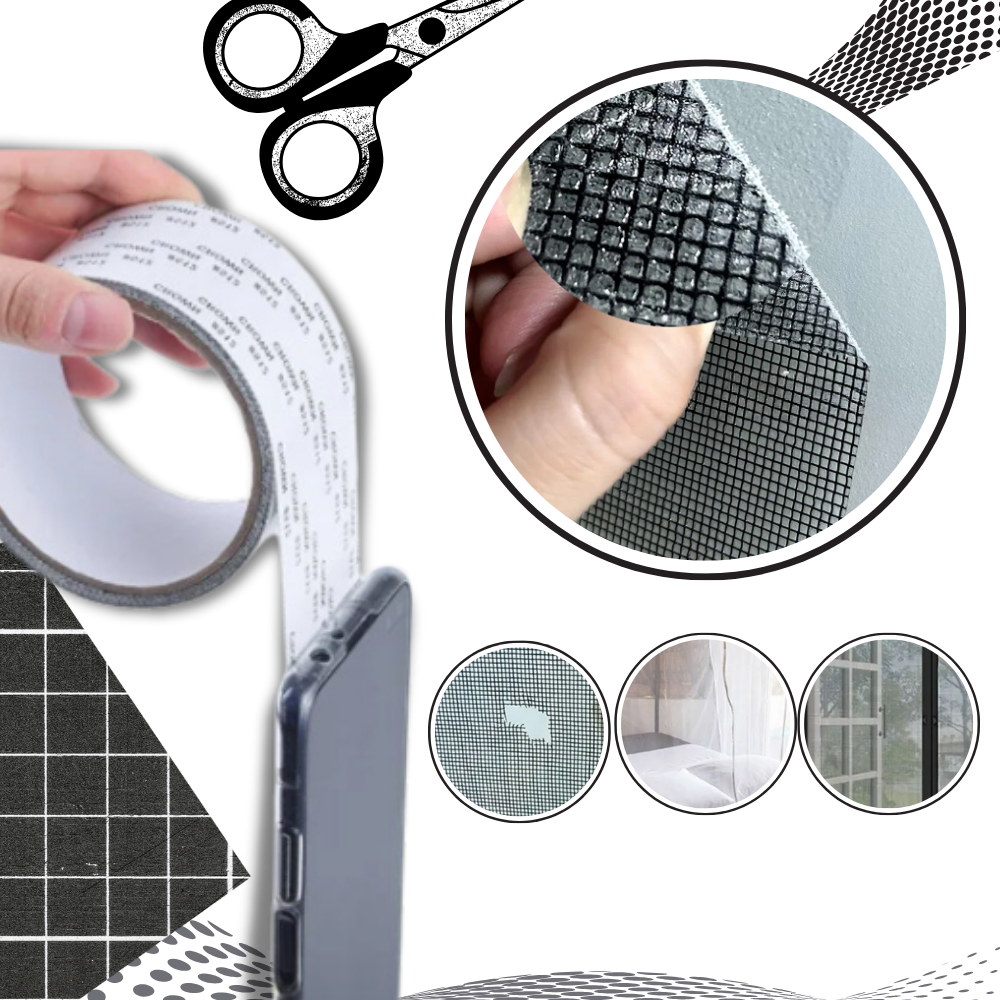 Fita de reparo para tela de mosquito Winston Brands, forte aderência, ideal para projetos de artesanato e reparos domésticos.