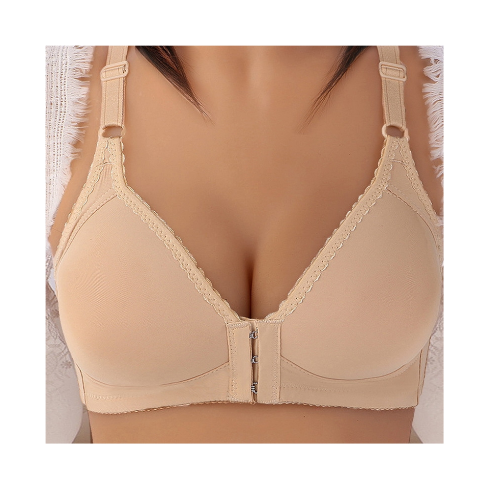 Soutien-gorge push-up sem aro com alças largas, tamanho grande, de microfibra skin, marca Follure, sem arame.