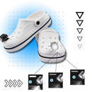 Acessório de luz LED à prova d'água e mãos livres da Wisdom para Crocs, em cor verde, com design compacto e funcional.