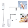 Suporte para smartphone Wmtec com kit de iluminação Bluetooth integrado, acessório para tripés e monopodes, ideal para fotos e vídeos.