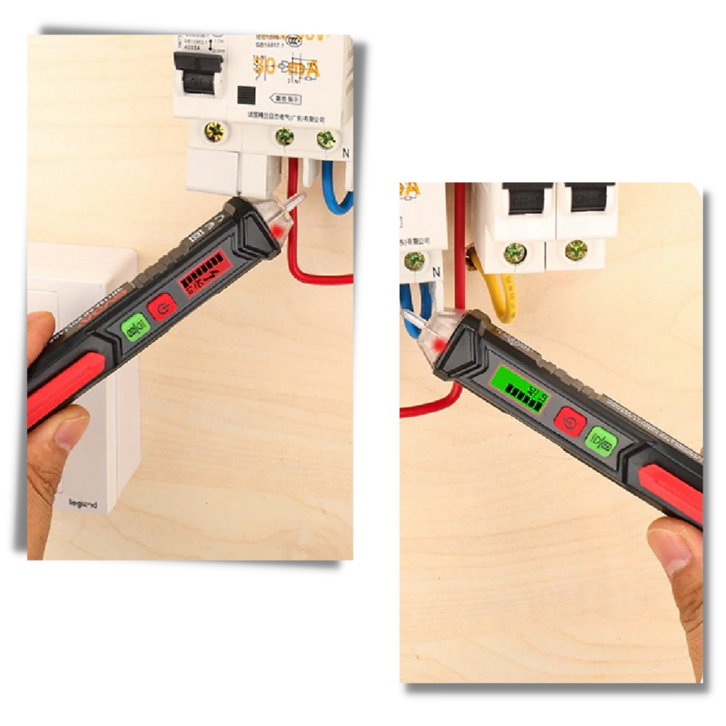 Caneta de medição de tensão Wmtec, ferramenta de medição e detector, com ponteira e display para verificar a tensão elétrica.