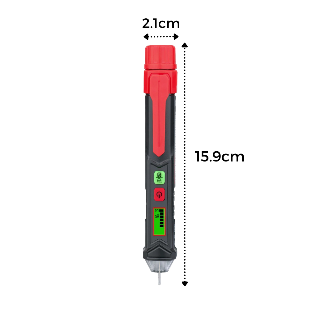 Caneta de medição de tensão Wmtec, ferramenta de teste elétrica com display para verificar níveis de tensão com precisão.