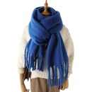 Cachecol feminino Sodial, tecido macio e aconchegante em azul escuro, ideal para looks elegantes e confortáveis.
