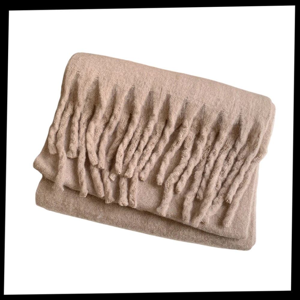 Cachecol feminino Sodial, elegante e aconchegante, com embalagem, perfeito para o inverno e looks confortáveis.