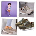 Tênis Feminino Ozerty França com semelles compensadas e detalhes de strass, estilo casual e elegante.