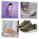 Tênis Feminino Ozerty França com semelles compensadas e detalhes de strass, estilo casual e elegante.