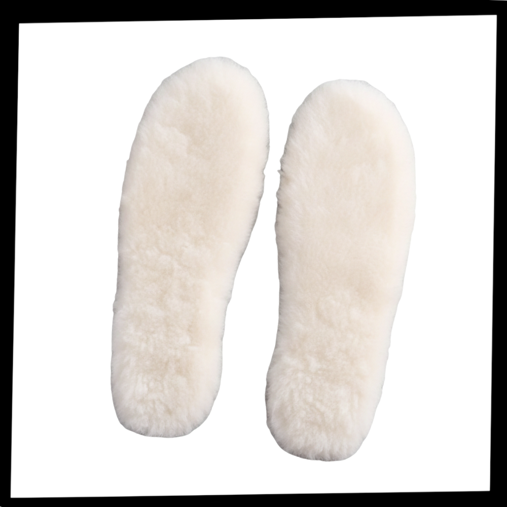 Palitos de lã quentes para calçados, inserções confortáveis da Ineticiam para cuidado dos pés em clima frio.