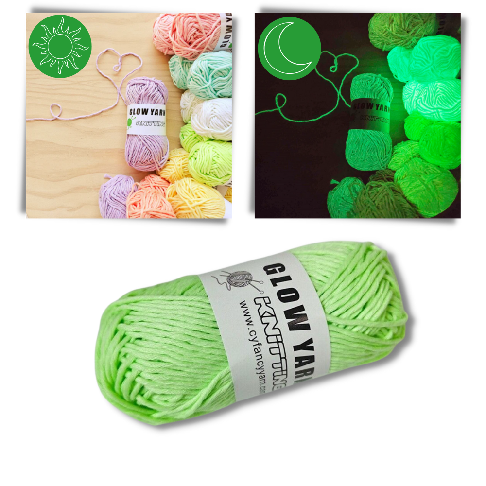 Fio fosforescente colorido da Wovilon para artesanato, em tom violeta, ideal para atividades de lazer criativo.