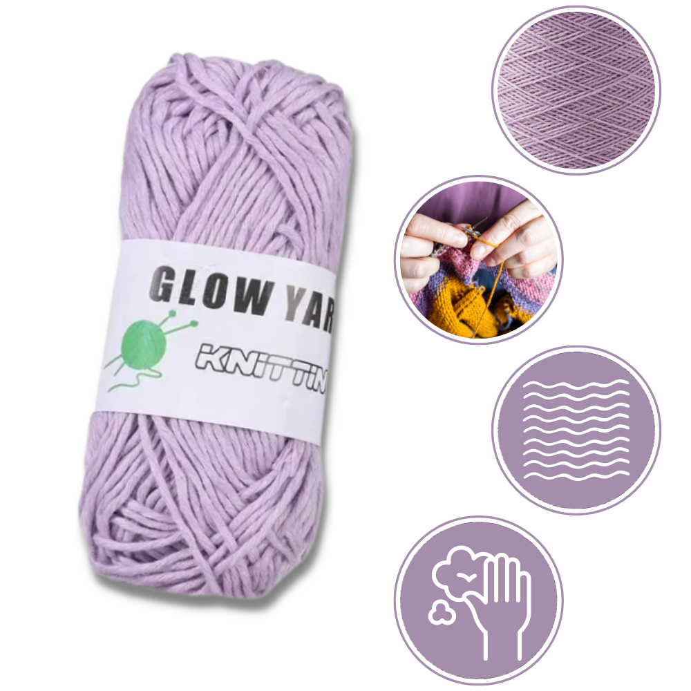 Fio fosforescente colorido violeta para artesanato da marca Wovilon, usado em atividades de lazer criativo.