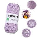 Fio fosforescente colorido violeta para artesanato da marca Wovilon, usado em atividades de lazer criativo.