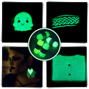 Fio fosforescente colorido da Wovilon para trabalhos de artesanato criativos, com tom violeta brilhante e efeito luminoso.