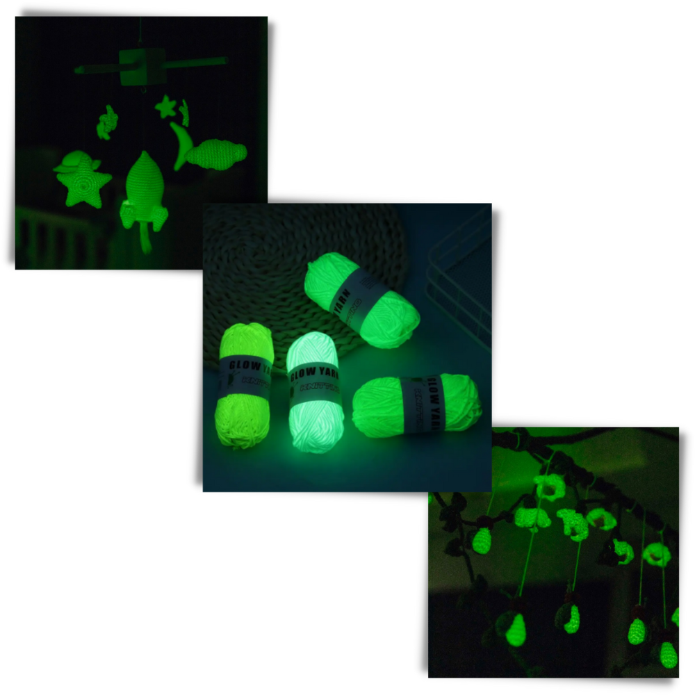 Fil phosphorescente colorido para artesanato da Wovilon, ideal para atividades de lazer criativo, em tom violeta brilhante.