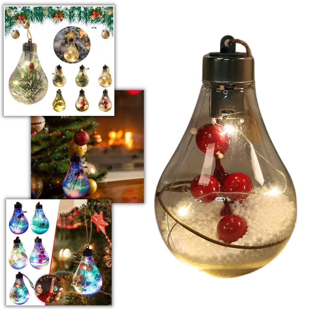 Ampoule Boule de Noël transparente à LED Wrea, décoration de Noël saisonnière pour embellir votre sapin ou intérieur.
