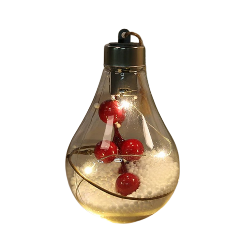 Ampoule Boule de Noël transparente à LED de la marque Wrea, décoration de Noël saisonnière avec lumière LED intégrée.