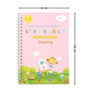 Caderno de escrita apagável com ranhuras da Moonvvin, brinquedo educativo para prática de escrita e aprendizagem.