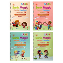 Caderno de escrita apagável com ranhuras da Moonvvin, brinquedo educativo para prática de escrita em inglês, com páginas de riscar.