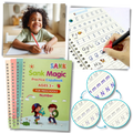 Caderno de escrita apagável com ranhuras da Moonvvin, brinquedo educativo para prática de escrita e aprendizagem.