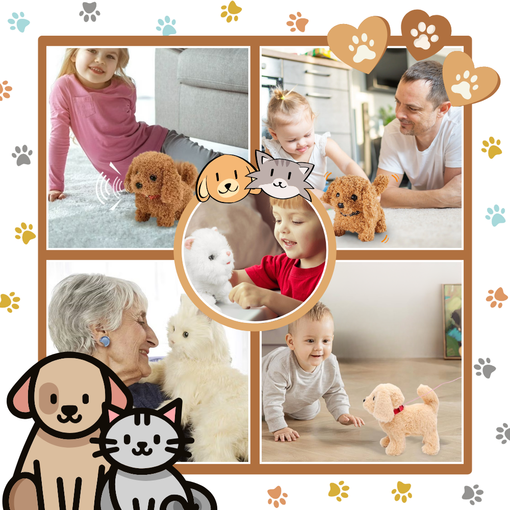 Boneco robô de brinquedo Xanovooo, cão Shih Tzu e gato chaton em estilo fofo e detalhado, ideal para brinquedos colecionáveis